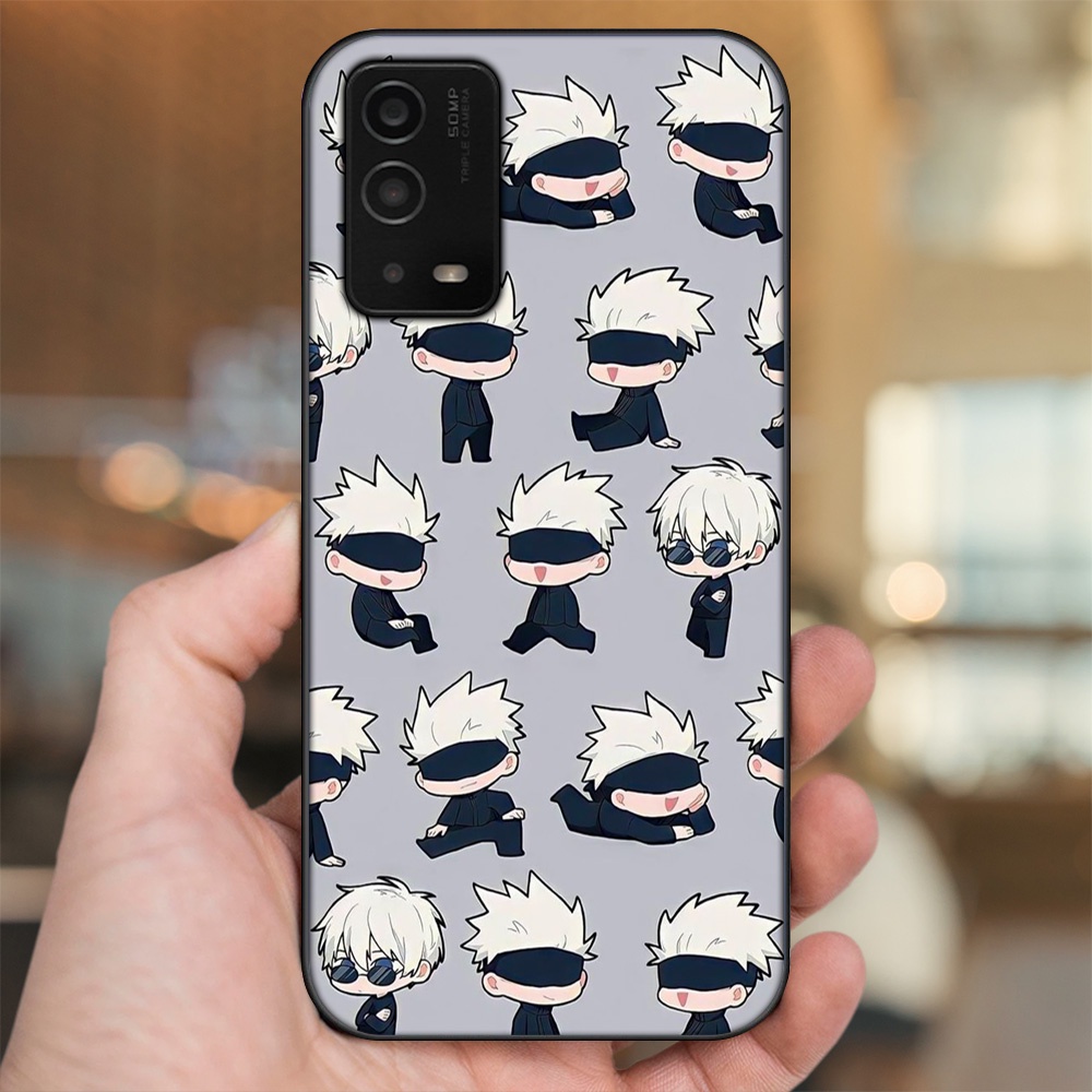 Ốp lưng Oppo A55 4G, A55 5G viền đen in hình Satoru Jujutsu Kaisen