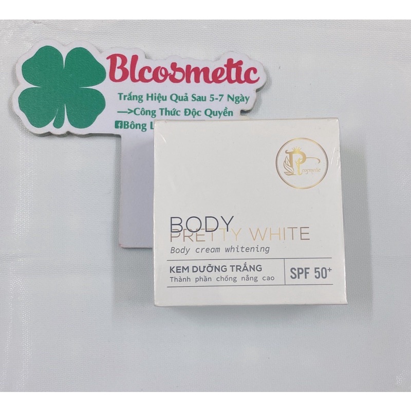 Kem Body Pretty White Thẩm thấu tối đa 90% vào da,Dưỡng trắng mịn,Các dưỡng chất thấm sâu và nuôi dưỡng da từ bên trong