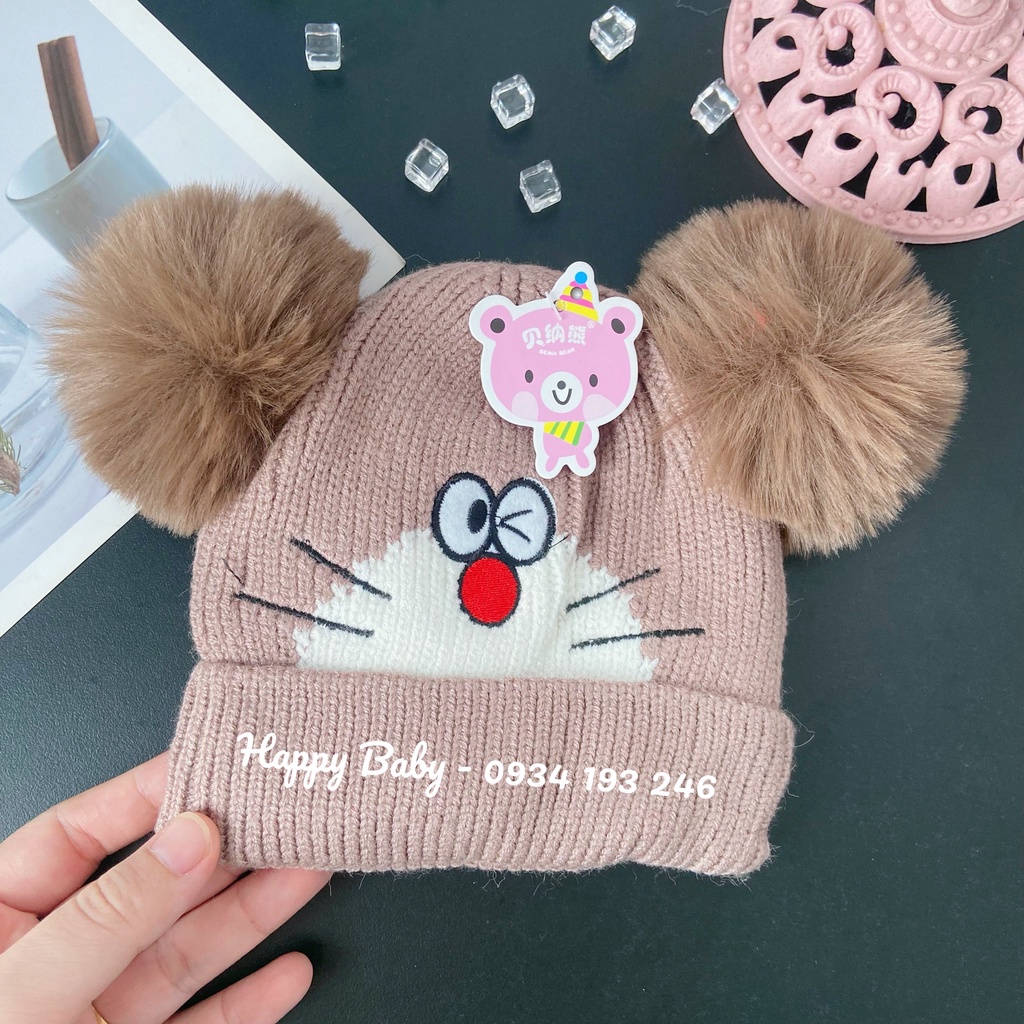 Mũ len cho bé trai, bé gái hình đoraemon cưng muốn xỉuuuu chuẩn hàng loại 1