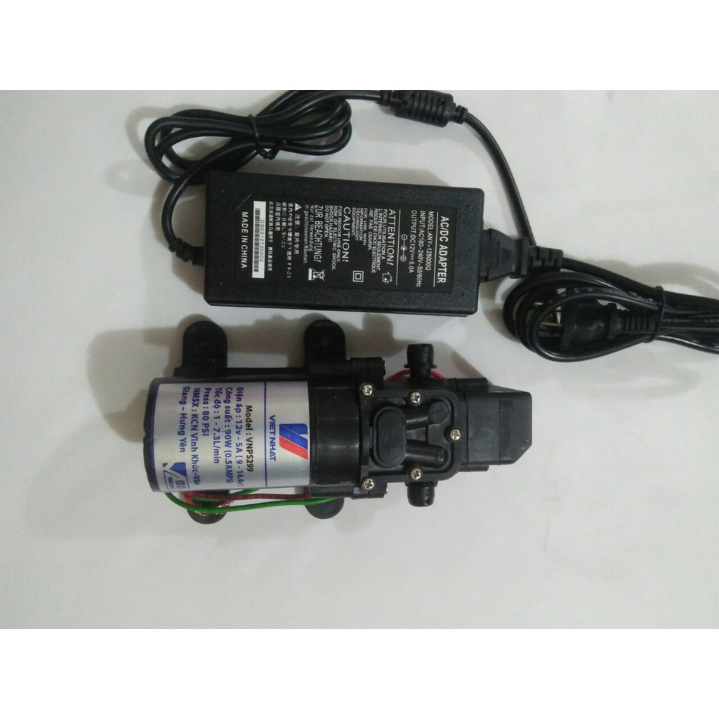 Bơm mini 12V 7.3l + Nguồn 12v 5A