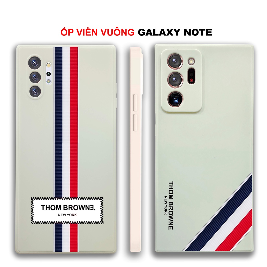 Ốp lưng Samsung Galaxy Note 10 20 Plus Ultra Lite viền vuông chống sốc bảo vệ camera silicon mềm hình thom browne TH12