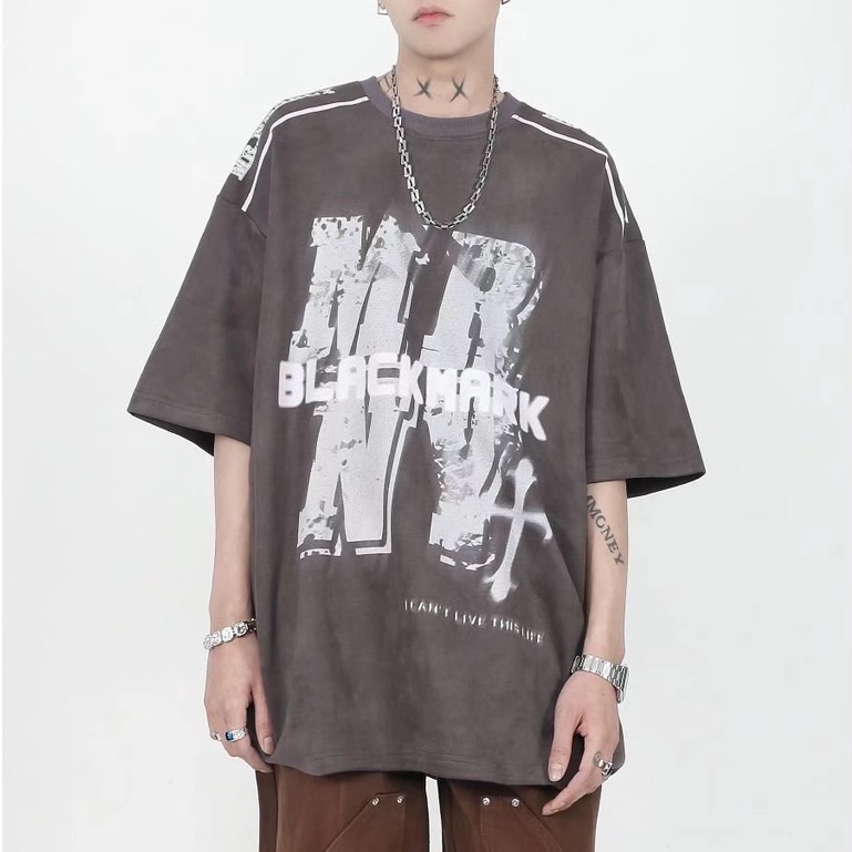 Áo Thun Tay Ngắn Cổ Tròn In Chữ Phong Cách Hàn Quốc Thời Trang Cho Nam