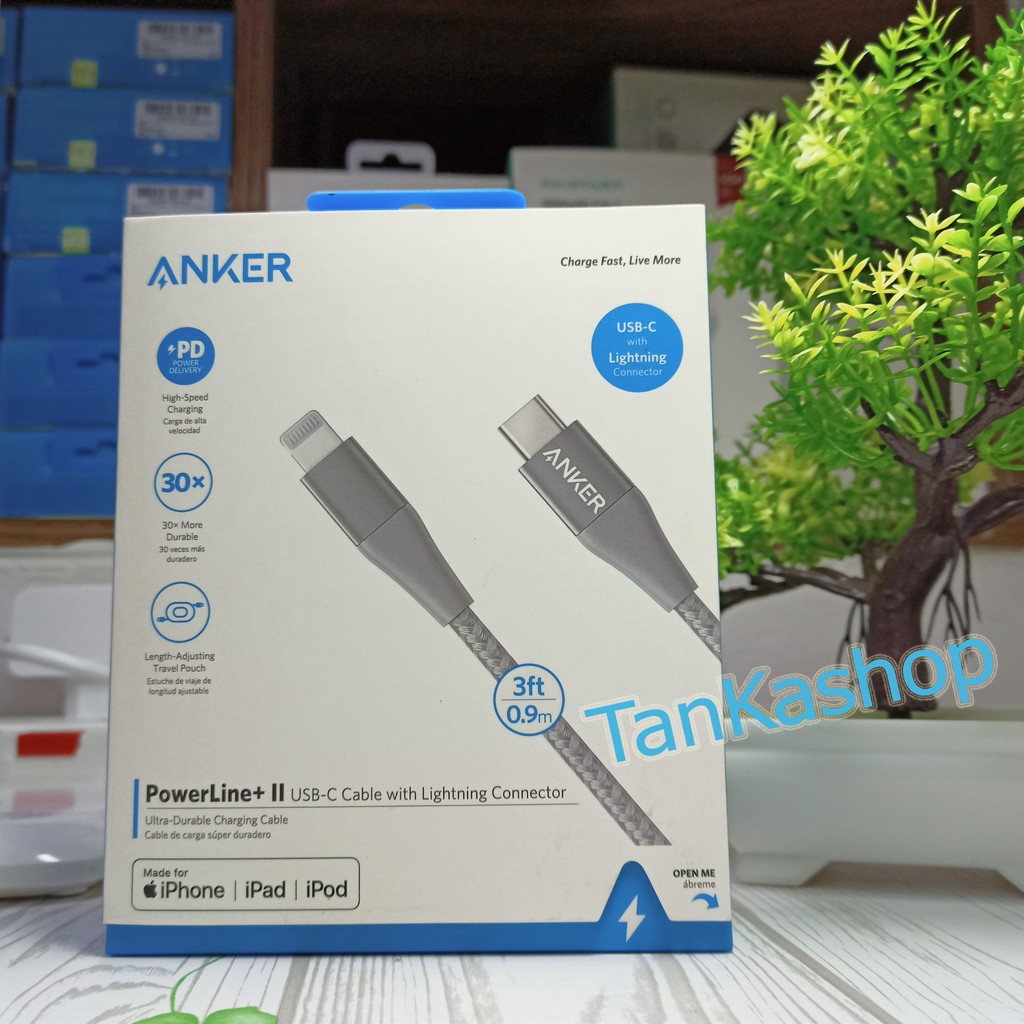 Cáp sạc ANKER PowerLine+ II USB-C to Lightning 0.9m - A8652 Có Hộp Đựng