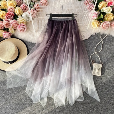 Chân váy Lưới Midi Tubu Nữ Loang Màu Độc Đáo