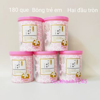 Tăm bông SAKURA trẻ em TB02 hai đầu tròn hộp 180 que