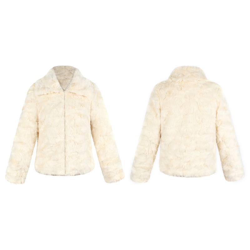 Áo Khoác Lông Giả Màu Trơn Kiểu Vintage Thời Trang Mùa Đông Ấm Áp Cho Nữ