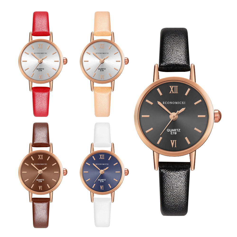 ZOLFA Simple Ladies Black Leather Watches Elegant White Womens Quartz Wristwatch Dress Clocks Ladies Gift Đồng hồ nữ