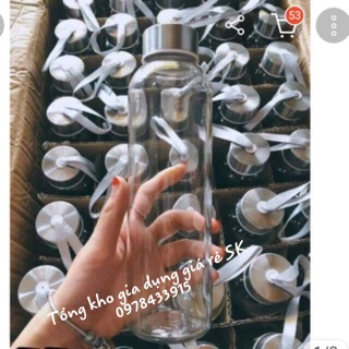 Bình thuỷ tinh đựng nước 500ml có dây xách
