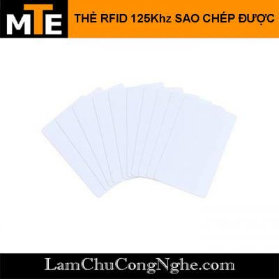 Thẻ coppy Writeable - Thẻ RFID 125Khz dạng card có thể sao chép dùng kiểm soát nhân viên, thẻ thang máy ...