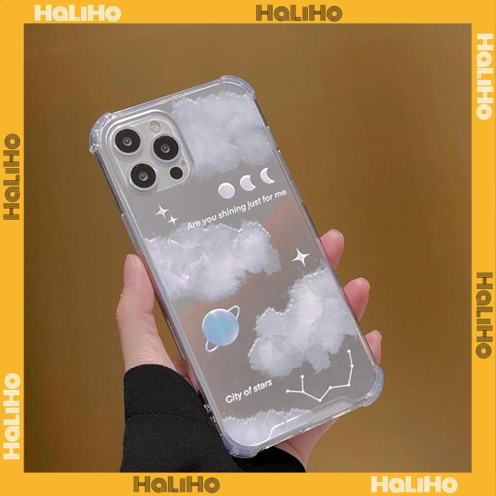 iPhone Case Acrylic HD Mirror Airbag Shockproof Protection Camera Cloud Moon Planet Starry Sky Compatible For iPhone 11 iPhone 13 Pro Max iPhone 12 Pro Max iPhone 7 Plus iPhone xr