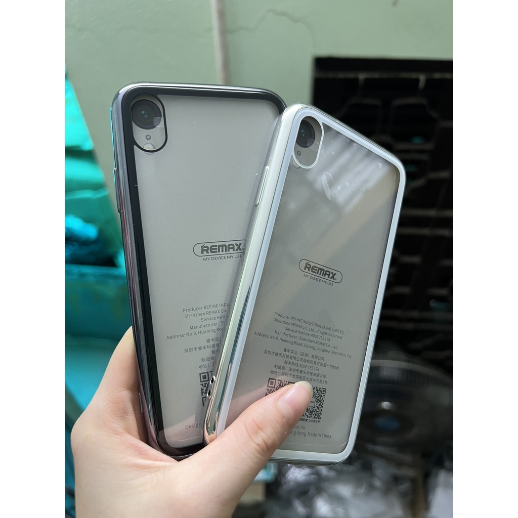 CHÍNH HÃNG  Ốp lưng kính cường lực viền màu Remax siêu đẹp iPHONE XR0