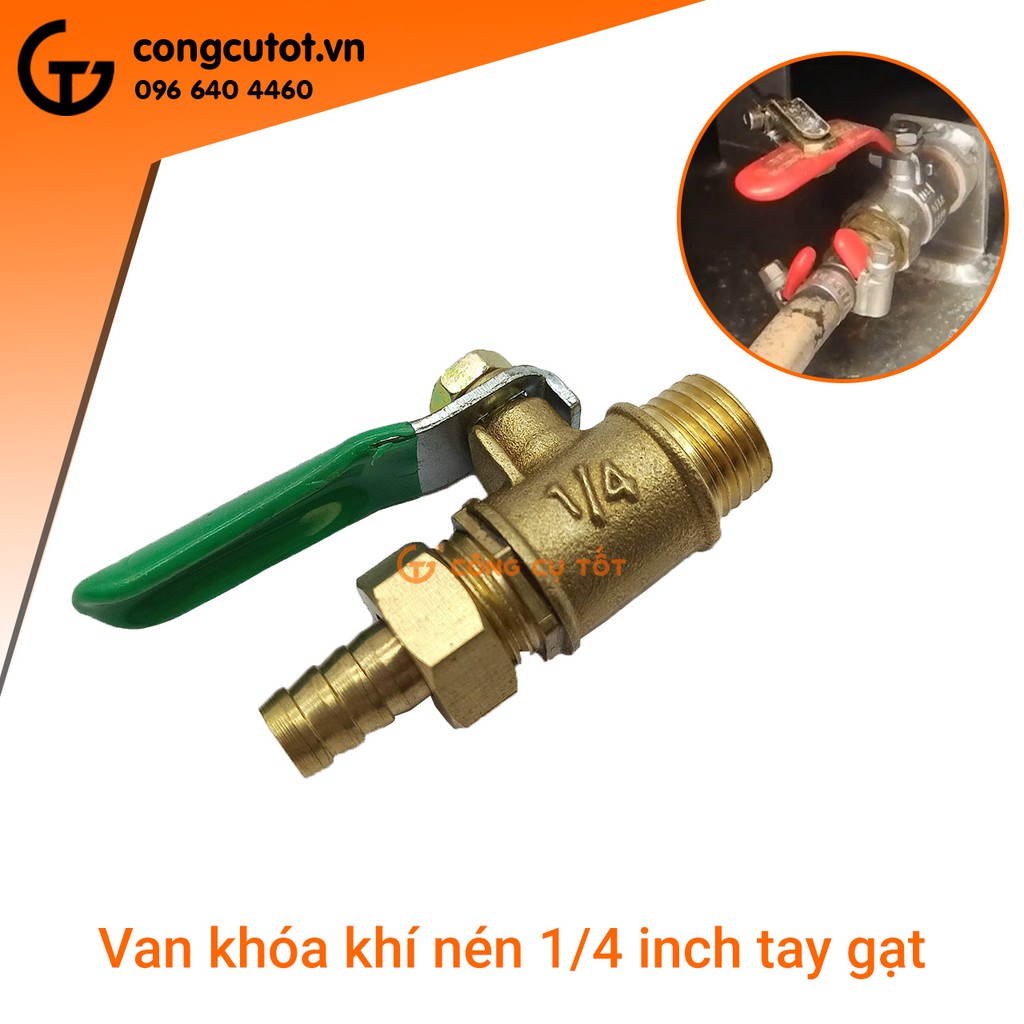 Van khóa khí nén 1/4 inch tay gạt