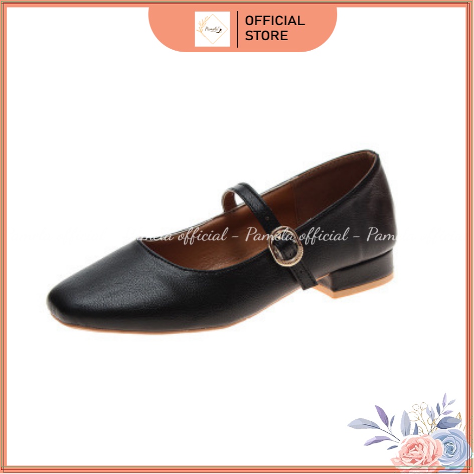 PAMELA - Giày Búp Bê Quai Ngang Mũi Vuông Công Chúa Vintage  - Gi01