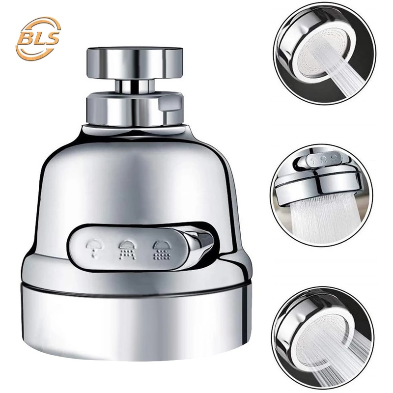 Vòi Tăng Cường Điều Chỉnh 3 Chế Độ Vòi / 360° Đầu Gắn Vòi Nước Chống Bắn Tiết Kiệm Nước
