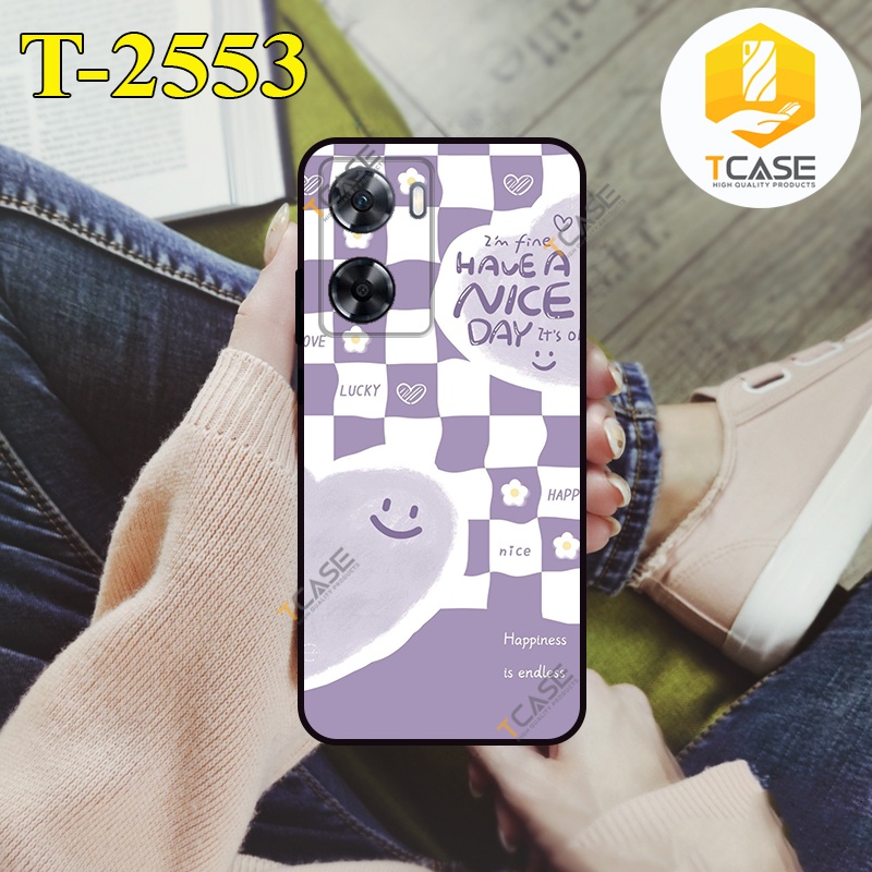 Ốp lưng Oppo A97 5G, Oppo A77s in hình họa tiết caro trái tim hottrend 2023 chống sốc bảo vệ camera
