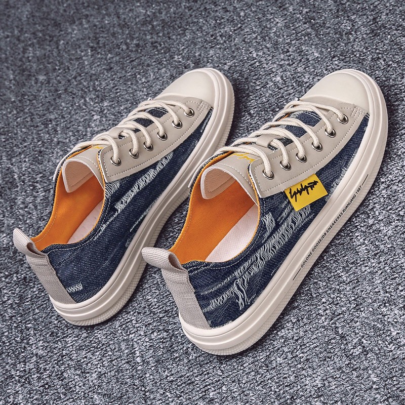 Giày thể thao nam vải bò rách phối màu | BigBuy360 - bigbuy360.vn