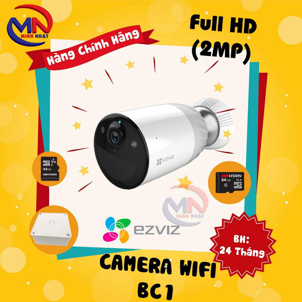 Camera Wi-Fi EZVIZ BC1C Không Dây, 1080P, Pin Sạc 7800 mAh, Bộ Nhớ Trong 32GB