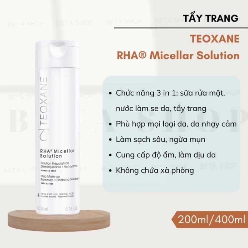 [CÔNG TY- TEOXANE] Nước tẩy trang dịu nhẹ 3 trong 1 RHA Micellar Solution