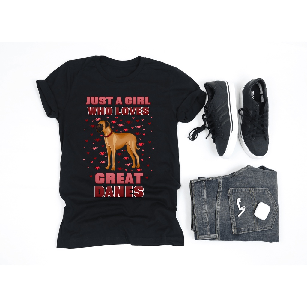 Just A Girl Who Loves Great Danes Lover Dane Chủ sở hữu Đồ họa Mặc hàng ngày Áo Gildan