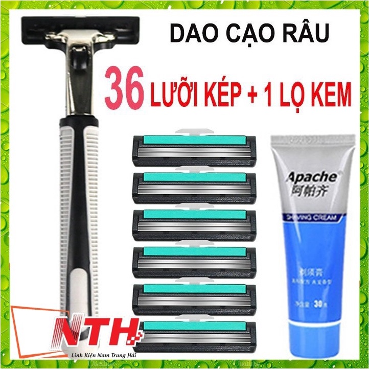 Bộ cạo râu 38 món - Bộ Kit Cạo Râu Loại Tốt Siêu Tiết Kiệm - Bộ Dao Cạo Râu Cao Cấp 38 Món (1 Dao Cạo + 36 Lưỡi + 1 Tuýp