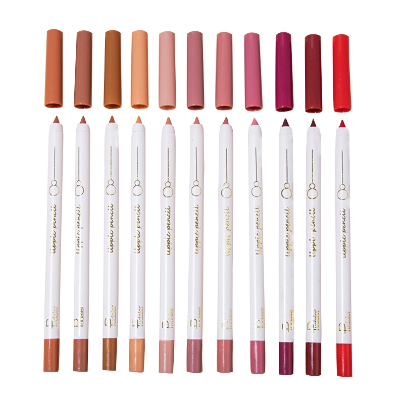 Set 12 Son Môi Bút Chì Màu Lì Chống Nhòe Dễ Mang Theo Dành Cho Nữ