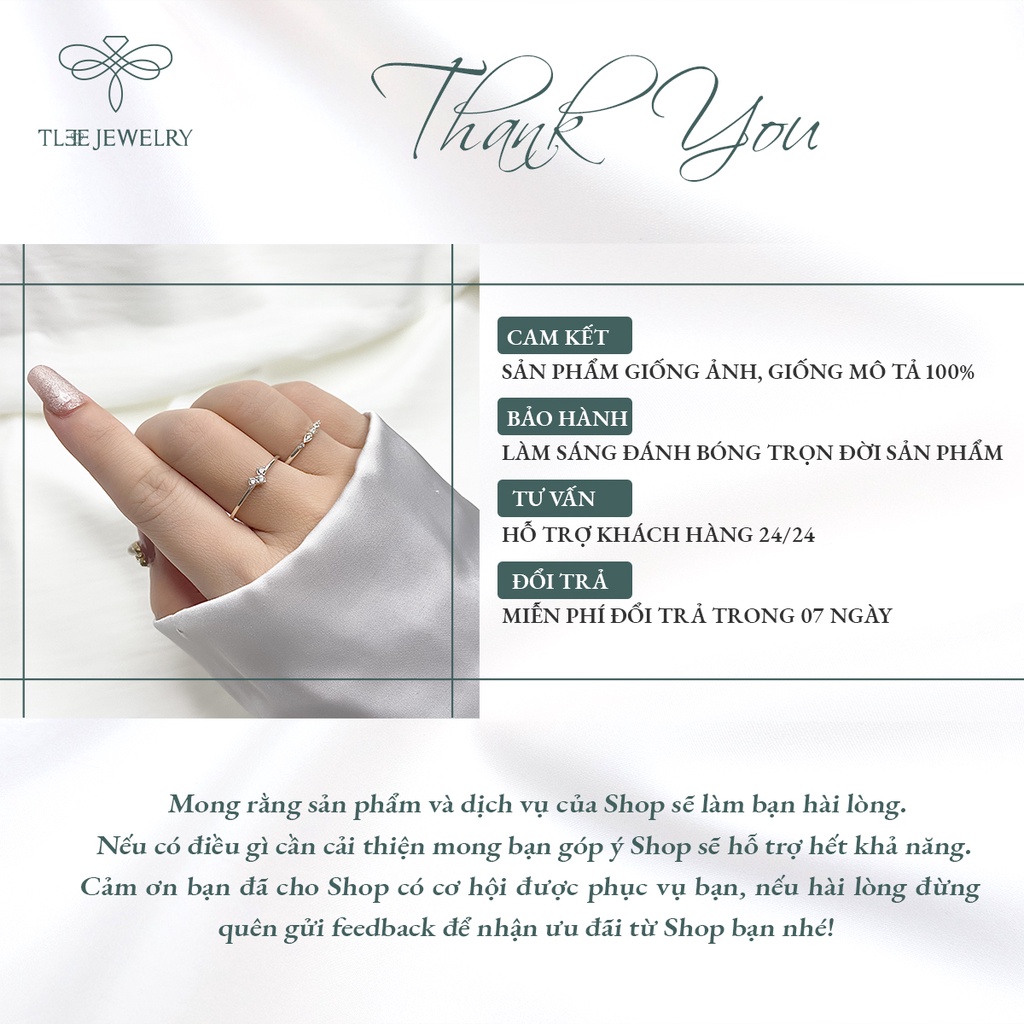 Nhẫn bạc nữ TLEE đính đá Almira mini NCJ A0123