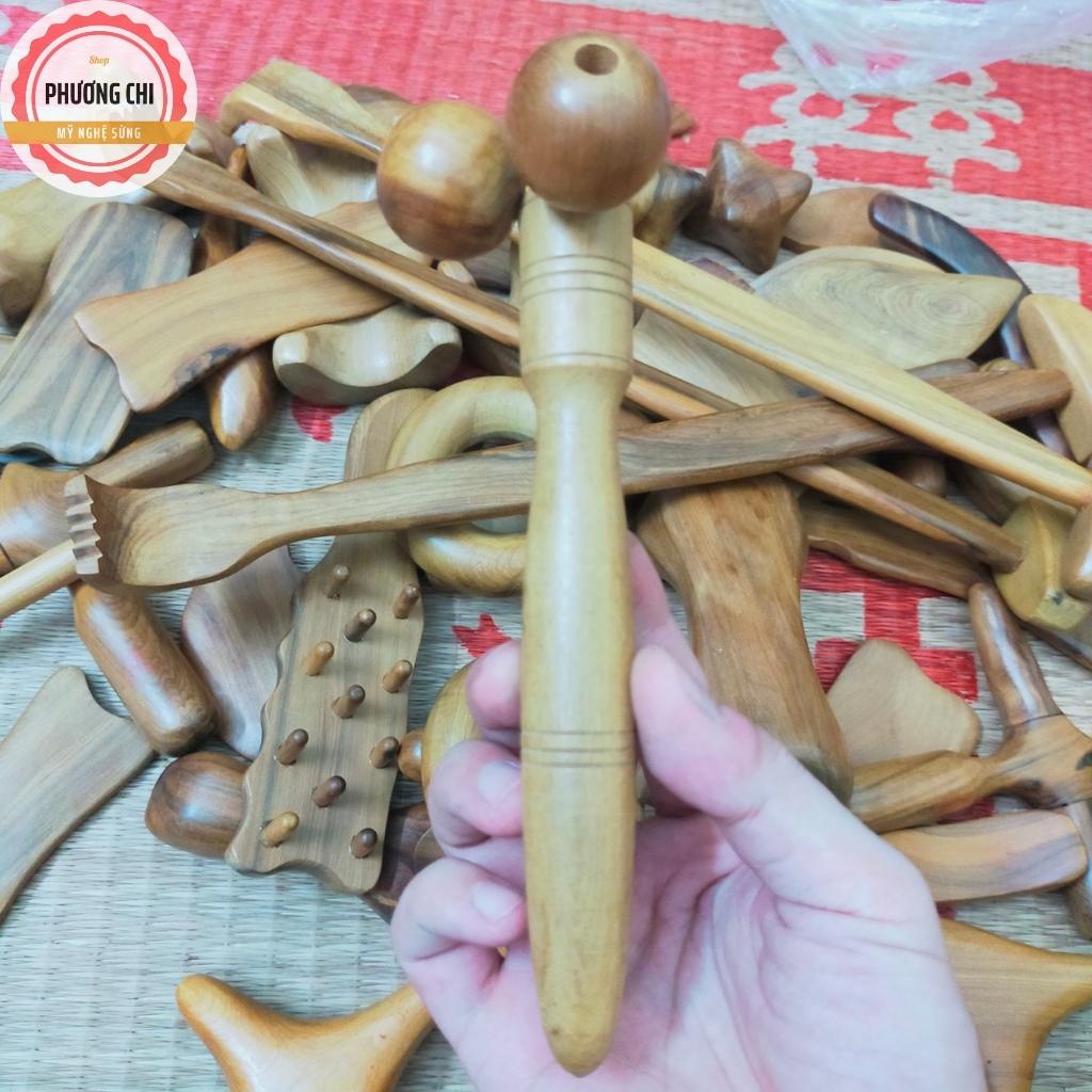 Cây Lăn Mát Xa Mặt, Mũi Bằng Gỗ Thơm, Hai Bánh Xe Lăn Tròn Giúp Nâng Cơ Mặt Và Thon Gọn Mũi Cao cấp | Mỹ nghệ phương chi