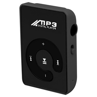 Máy phát nhạc MP3 USB kỹ thuật số có kẹp gương mini hỗ trợ thẻ SD TF 8GB màu đen