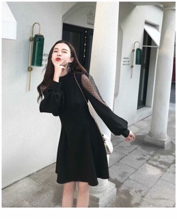 Đầm phối tay lưới