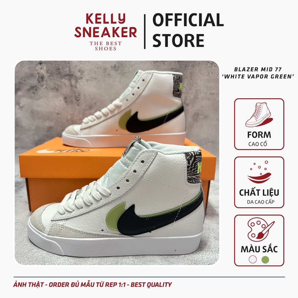 Giày Thể Thao Sneaker Blazer Mid 77 Double Swoosh "White Vapor Green"