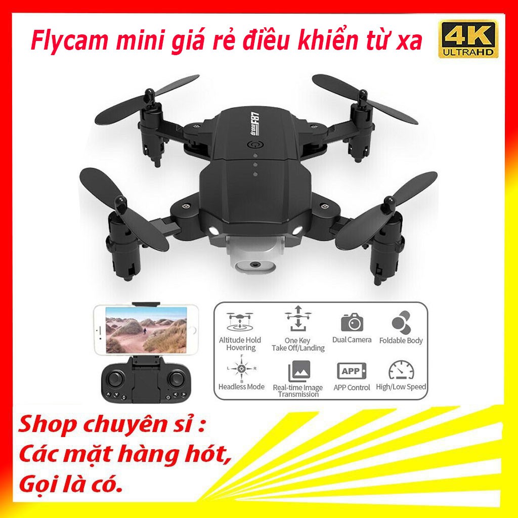 FLYCAM, Flycam mini giá rẻ điều khiển từ xa 4k dòng F87 - Chống rung rung quang học