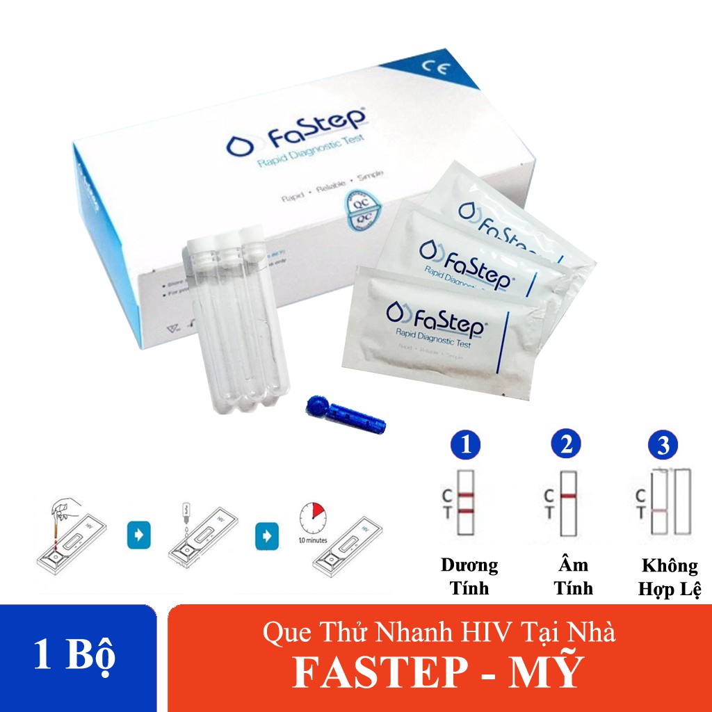 Bộ Test HIV Fastep Dễ Sử Dụng – Xét Nghiệm HIV Tại Nhà Chính Xác 99.99%, SP Chính Hãng Nhập Khẩu Từ Mỹ
