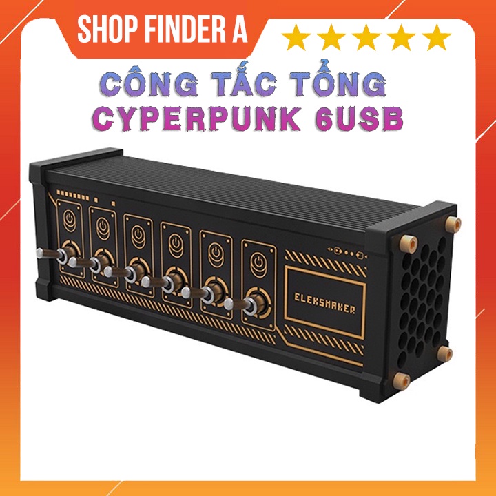 Công Tắc tổng CyperPunk cấp nguồn cho 6 thiết bị USB tối ưu cho không gian làm việc gọn gàng ngăn nắp