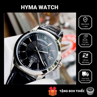  Đồng hồ nam dây da mặt đen Casio MTP 1381L-1AV chống nước 5ATM size 39mm Bảo hành 1 năm Hyma watch 