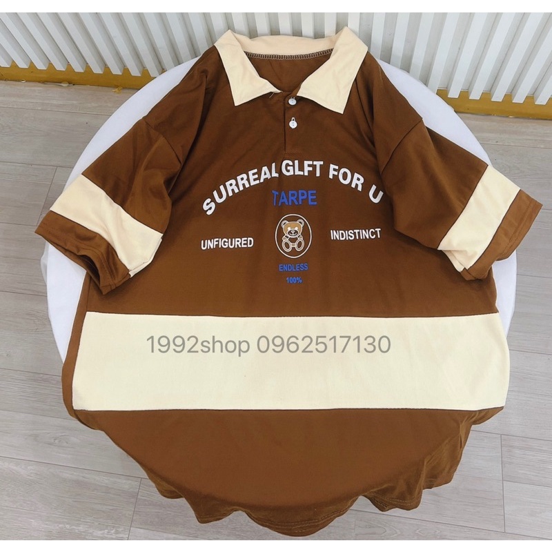 Áo Phông Polo Cổ Bẻ Tay Lỡ Phối Thân