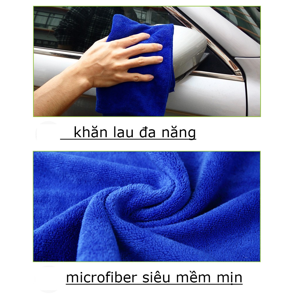 [XẢ KHO-THANH LÝ] Khăn lau xe ô tô - khăn lau microfiber mềm mịn thâm hút tốt khổ 70x30cm và 30x30cm - LX2