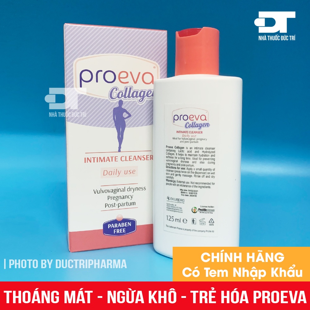 Dung dịch vệ sinh phụ nữ 3 tác dụng thoáng mát, thơm - ngừa khô - trẻ hóa Proeva Collagen 125ml