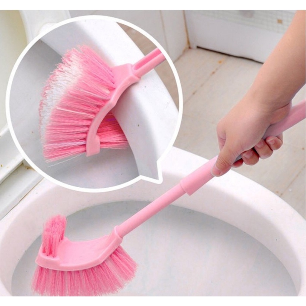 Bàn chải vệ sinh toilet nhựa thiết kế 2 đầu thông minh đánh bay mọi vết bẩn
