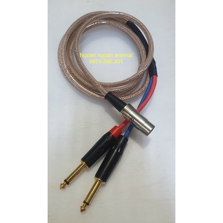 Dây tín hiệu din5 midi 5 chân chuẩn Đức ra 2 rắc 6 ly (6,5ly..)mono.