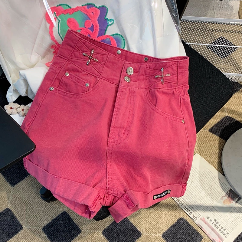 COZOKC COZOK Quần short denim COZOK lưng cao dáng ôm thời trang cá tính trẻ trung độc đáo