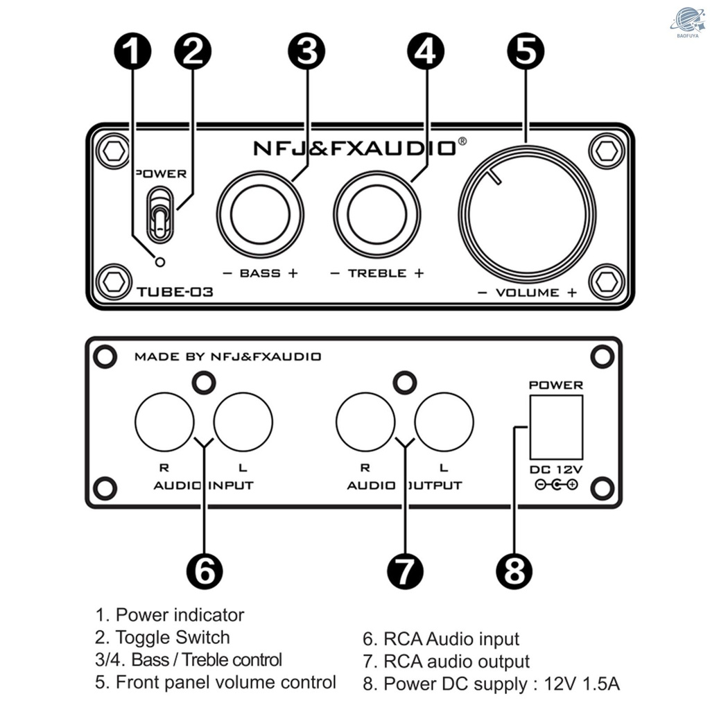 Bộ Khuếch Đại Âm Thanh Fx-Audio Tube-03 Mini Hifi 6k4