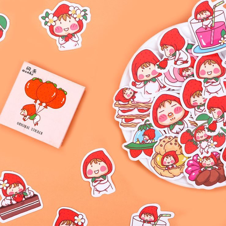 Bộ 45 Sticker Bé Dâu Tây Đáng Yêu E109