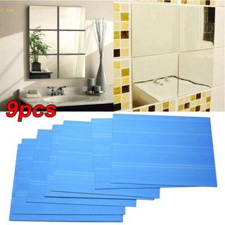 9 Miếng Gương Dán Tường Hình Vuông 15cm