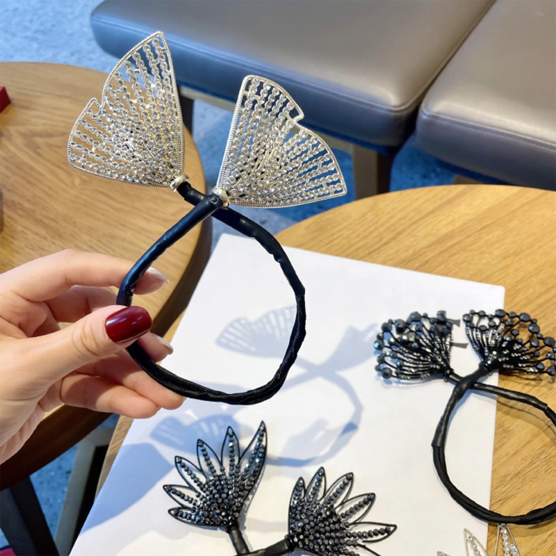 Kẹp Tóc Dạng Xoắn Đính Nơ Lấp Lánh Cho Nữ