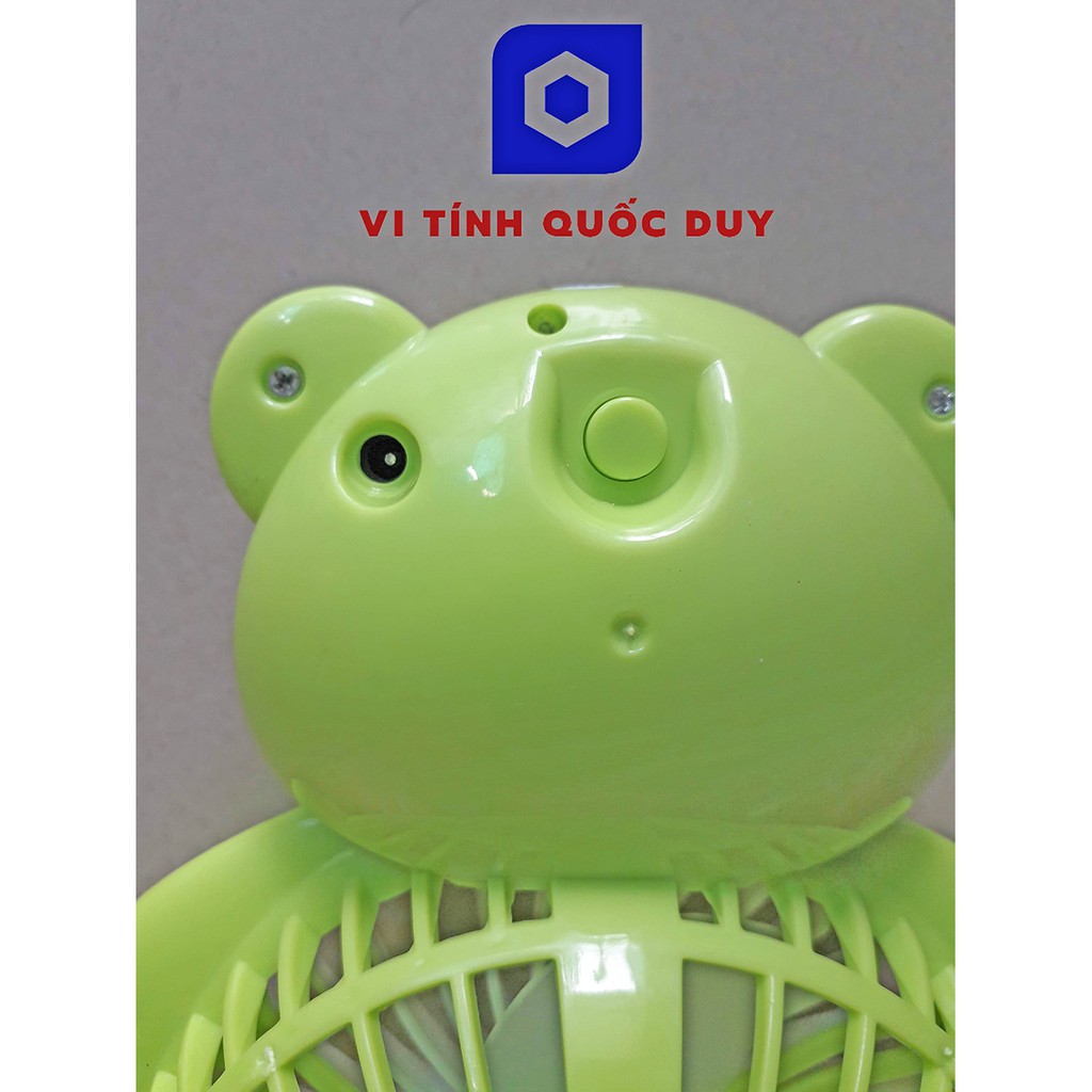 QUẠT SẠC MINI HÌNH GẤU. MINI FAN. CÓ 2 CẤP TỐC ĐỘ. SẠC ĐƯỢC. MÀU NGẪU NHIÊN. VI TÍNH QUỐC DUY