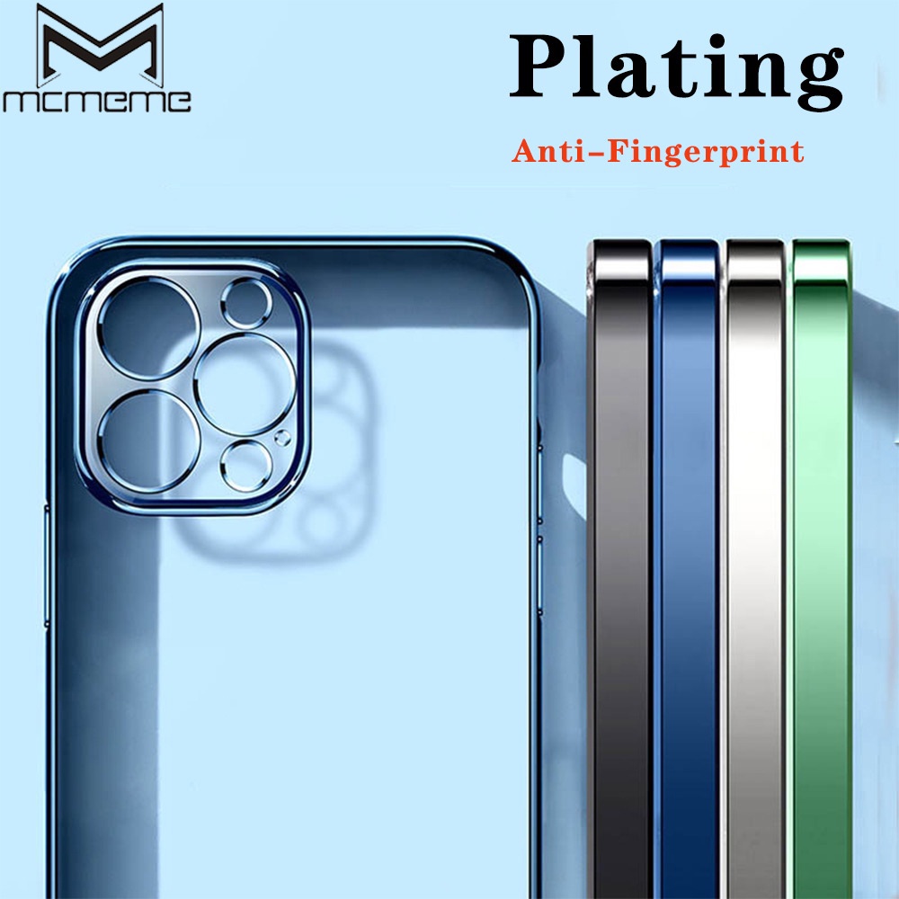 Mạ vuông cho IPhone Mạ vuông Mờ trong suốt Vỏ silicon mềm chống bám vân tay Chống rơi rớt Siêu mỏng cho IPhone 13 12 Mini 11 Pro Max X XR XS 6 7 8 Plus Ống kính SE 2020 Tất cả bao gồm Ốp lưng mới nhất