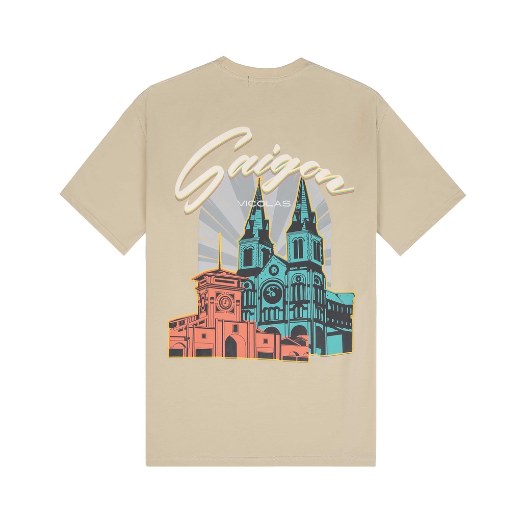 Áo thun unisex Sài Gòn Tee vải cotton co giãn 4 chiều thoáng mát V VICOLAS SAIGON TEE