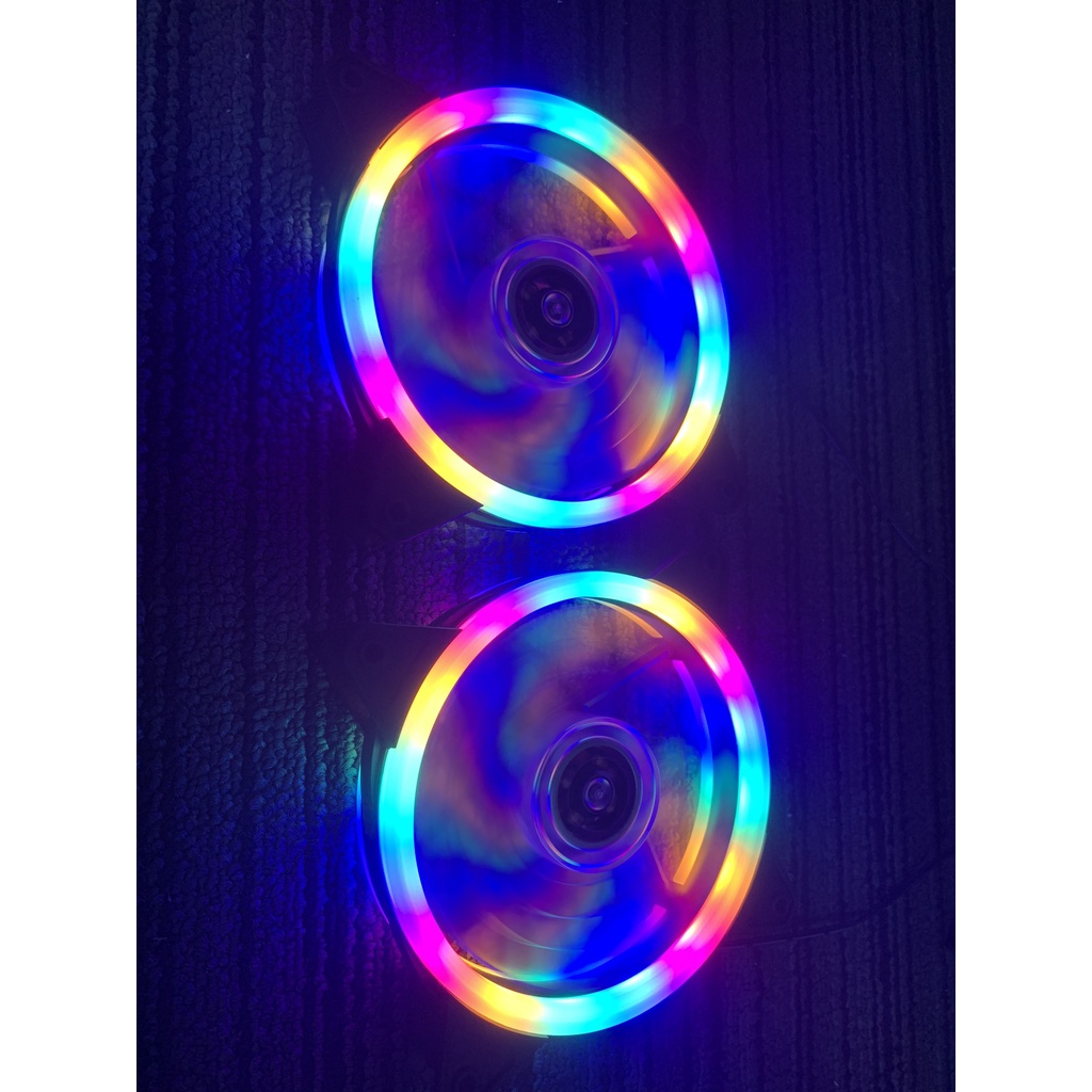 Fan LED đơn RGB  12 cm x 12 cm . Fan LED RGB tuổi thọ 30.000h hoạt động. KHÔNG CẦN KHIỂN; KHÔNG CẦN HUB. Hãng phân phối.
