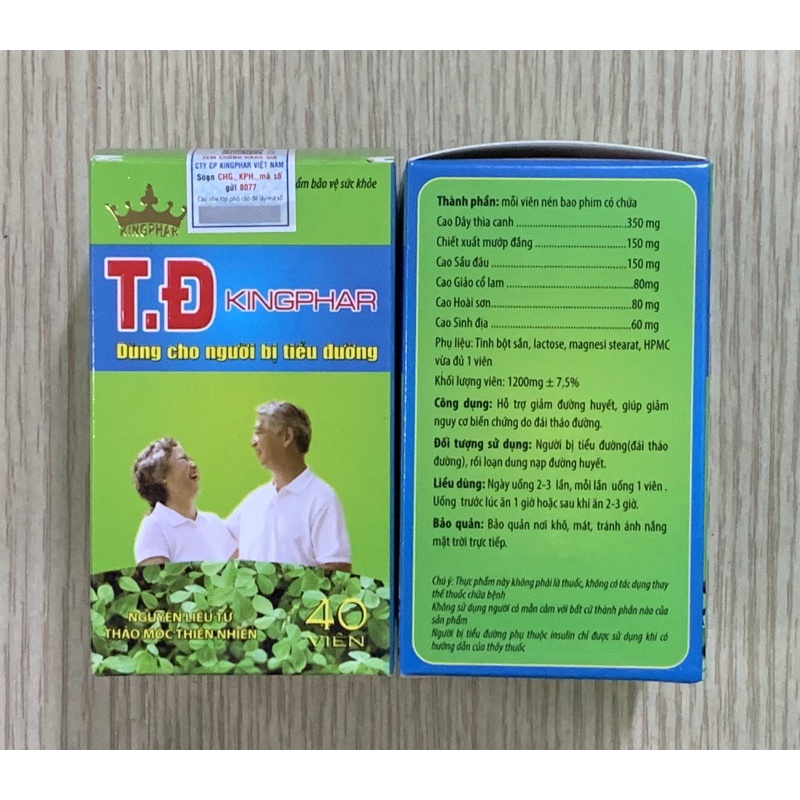 Tiểu Đường TĐ Kingphar  - Giúp kiểm soát và hạ đường huyết
