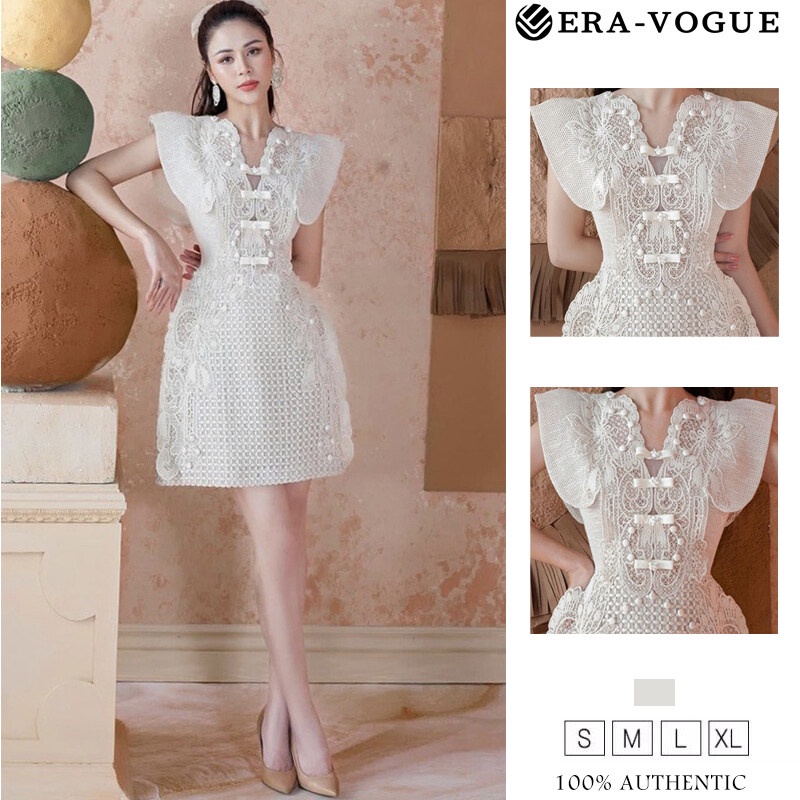 Eravogue🌷 Đầm Trắng Gợi Cảm Thời Trang Hàn Quốc thời trang nữ đầm body đi tiệc cưới Y1019